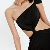 LeilaSplitDress Onyx